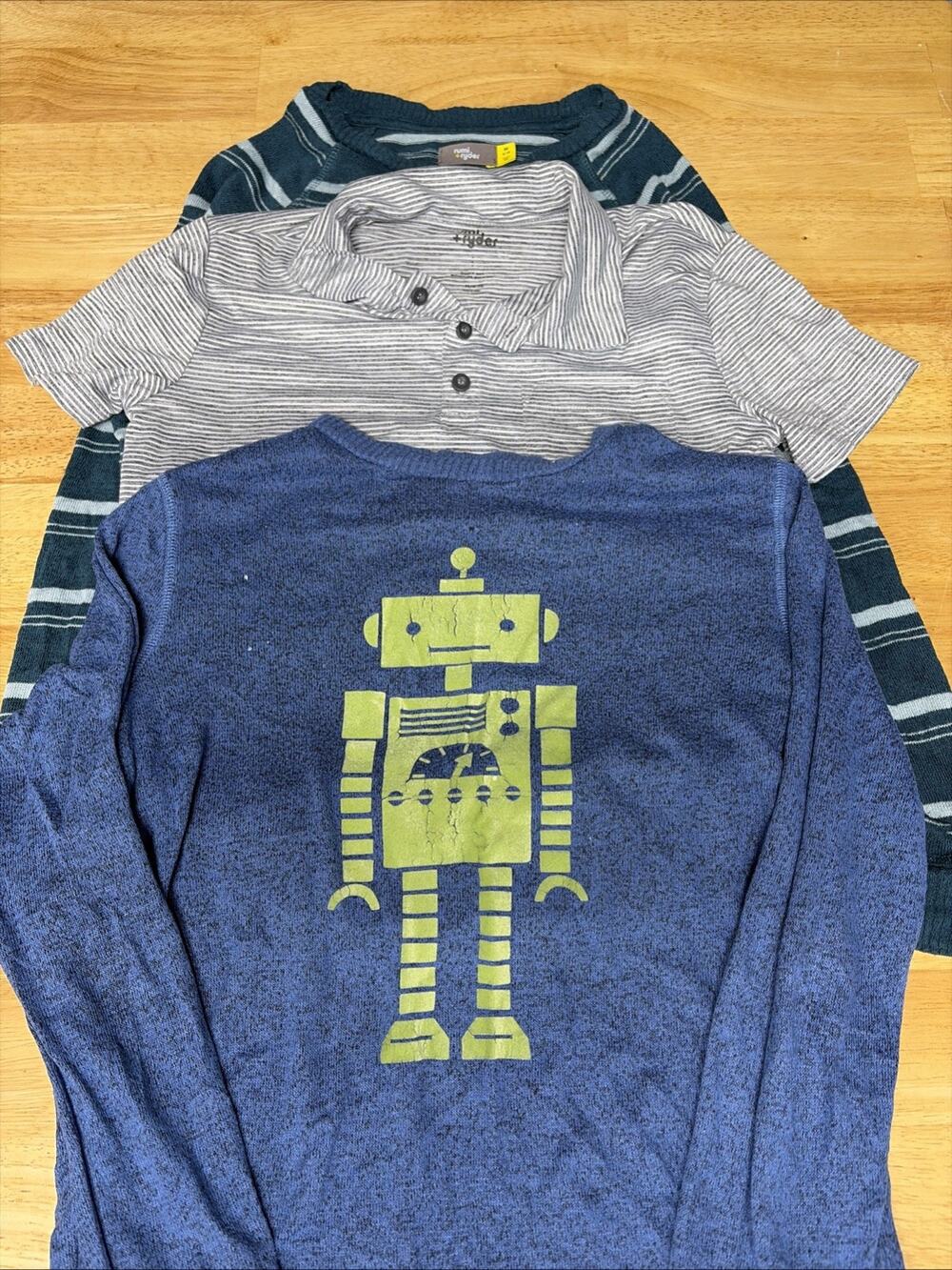 Lot (3) Rumi + Ryder Boys Size 8-10 Shirts - (2) Long Sleeve & (1) Short Sleeve